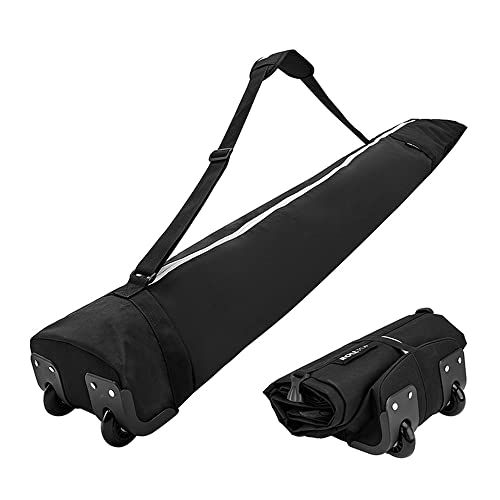スキー・スノーボードバッグ キャスター付き 伸縮可能 165-177cm 対応 キャスター付きスキーバッグ 持ち運びが楽 大容量収納 撥水素材 スキー