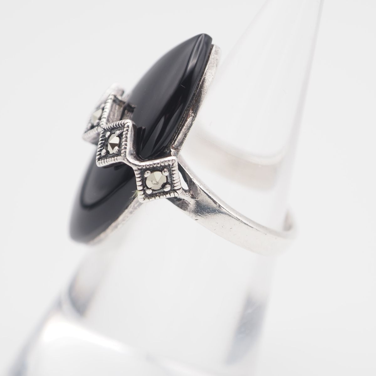 M321 オニキス マーカサイト マルカジット 925刻印 リング デザイン