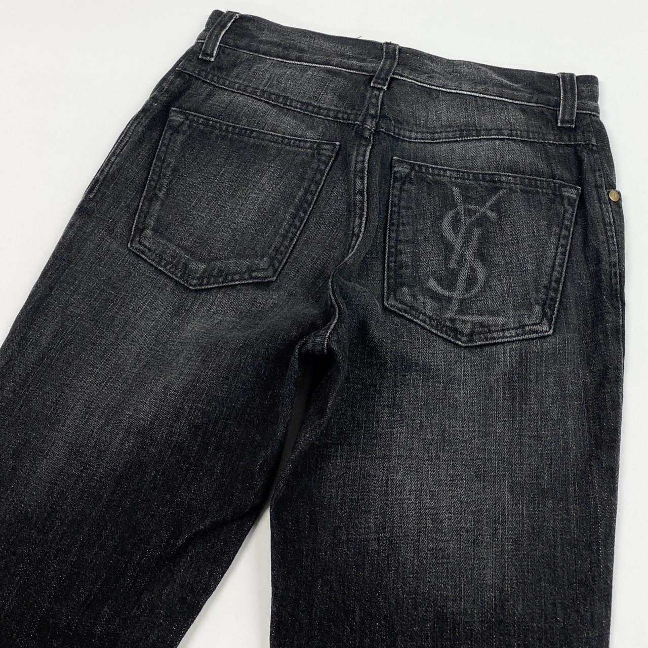 56a14 Yves Saint Laurent イブサンローラン YSLロゴ バックポケット 