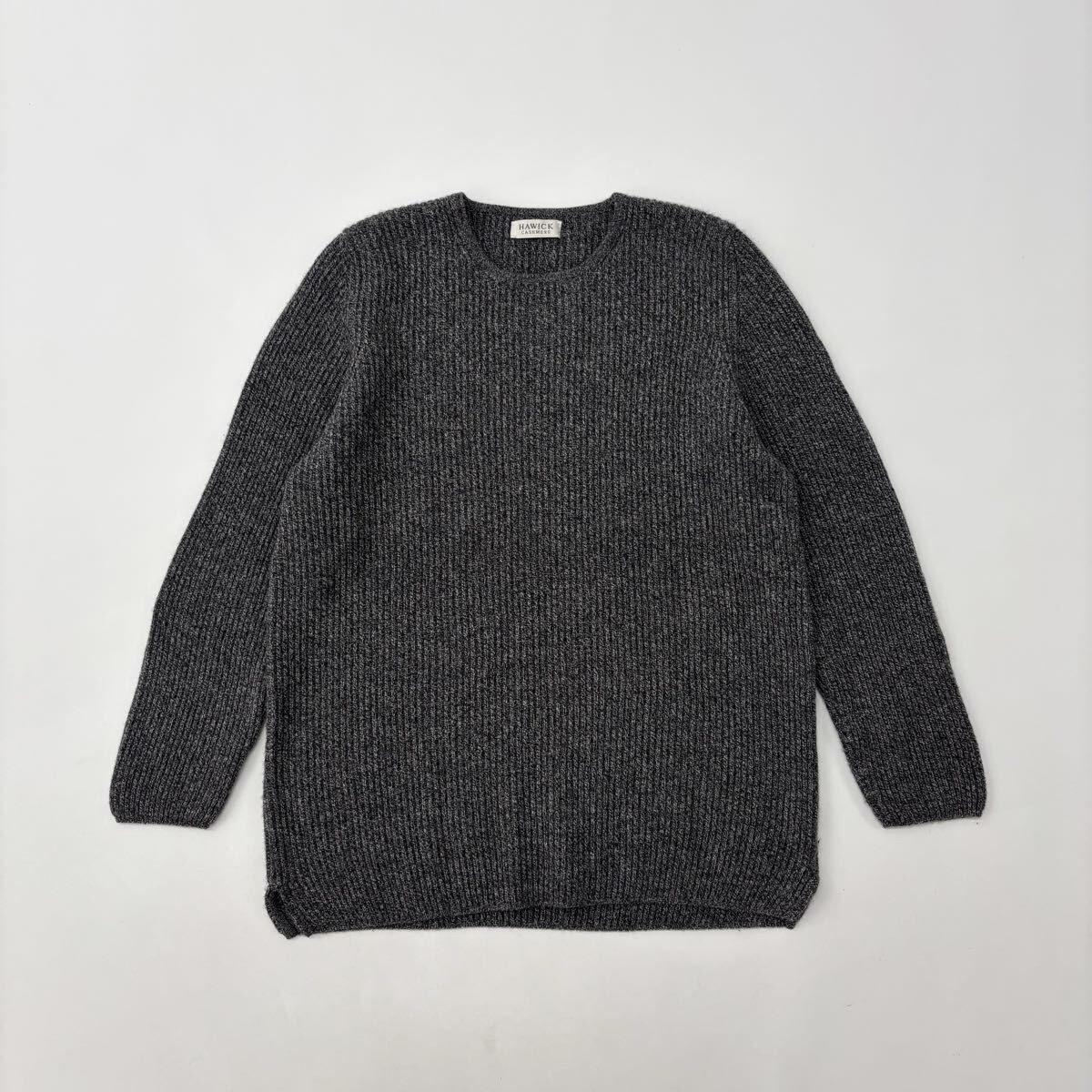 【美品】HOGG of HAWICK クルーネック カシミヤ100% ニット 黒 良品 HAWICK ホーウィック カシミヤ クルーネック ニット CASHMERE