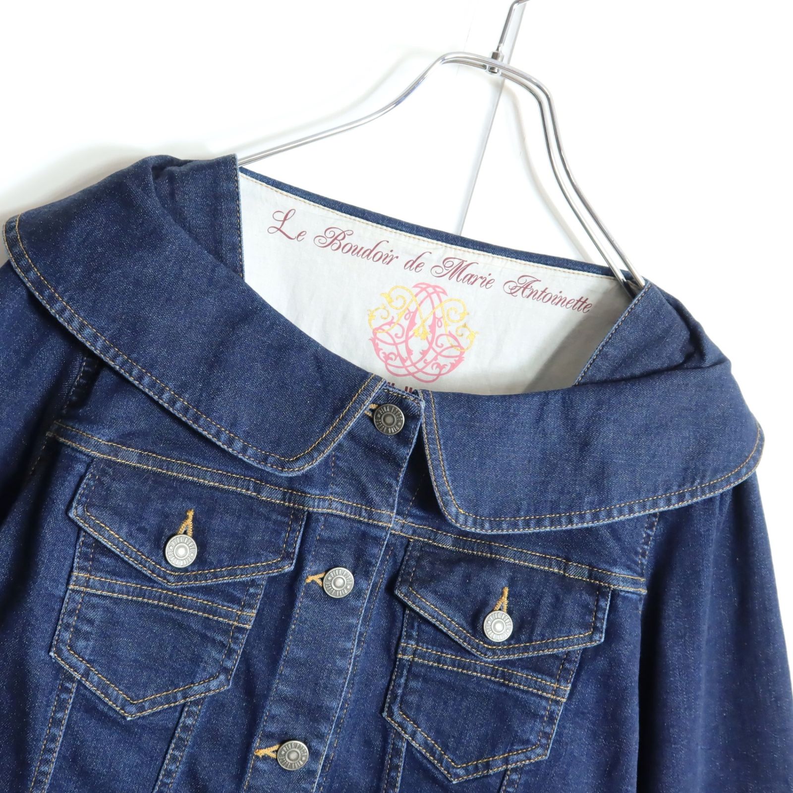 極美品】ピンクハウス☆ローズ刺繍♪デニムジャケット サイズ3(M) 紺系