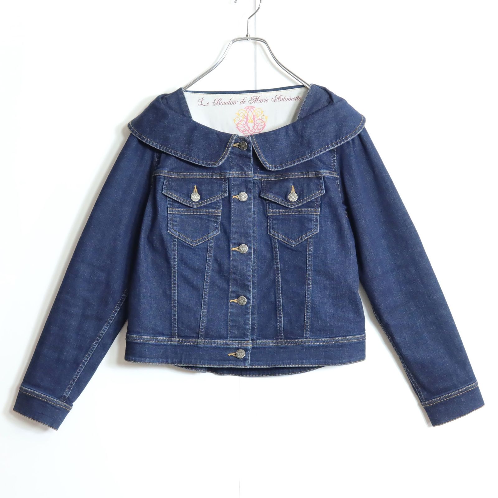 極美品】ピンクハウス☆ローズ刺繍♪デニムジャケット サイズ3(M) 紺系