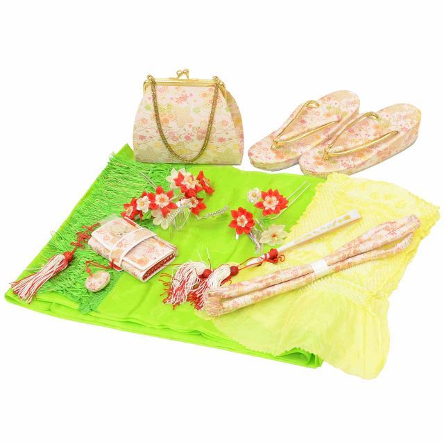 女の子 七五三 7歳 着付け小物 9点セット リサイクル着物 草履 バック