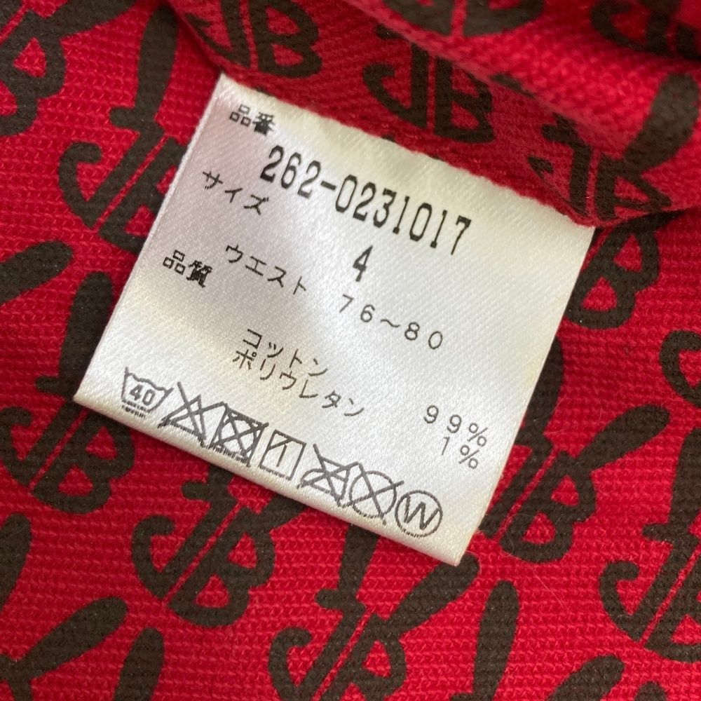 サイズ：4 JACK BUNNY ジャックバニー ストレッチパンツ 総柄 レッド系