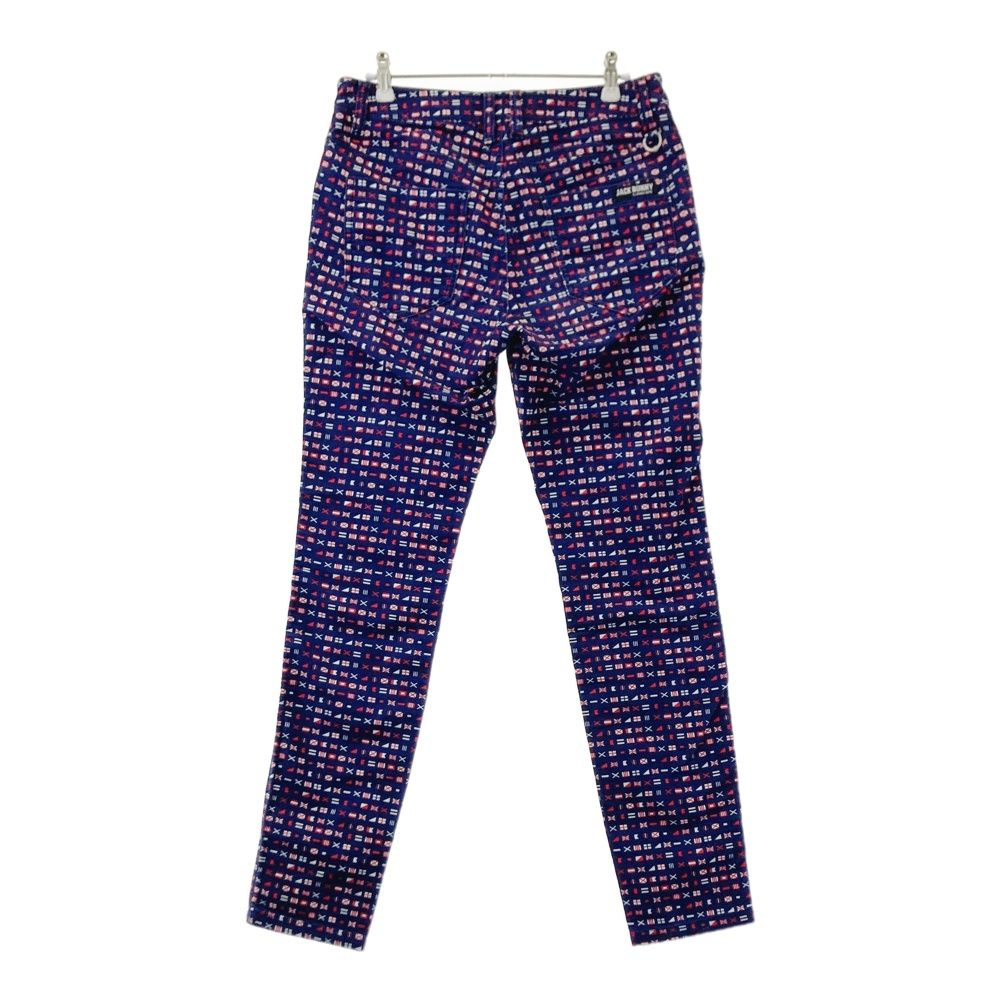 サイズ：2 JACK BUNNY ジャックバニー ストレッチパンツ 総柄 ネイビー