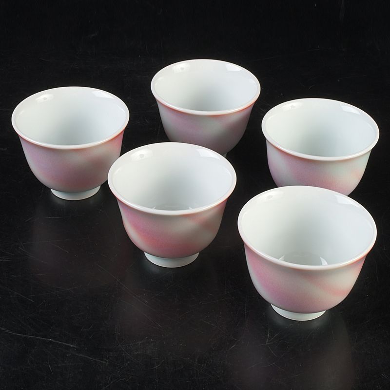 煎茶道具 有田焼 庄村健作 紅染 煎茶碗揃 五客 共箱 V S584 - メルカリ