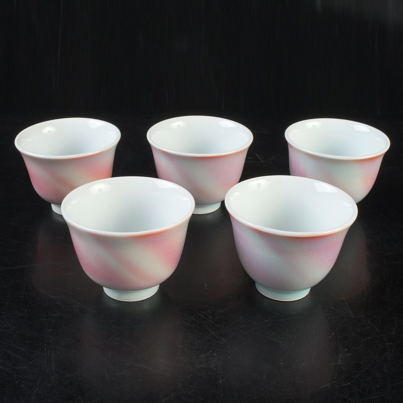 煎茶道具 有田焼 庄村健作 紅染 煎茶碗揃 五客 共箱 V S584 - メルカリ