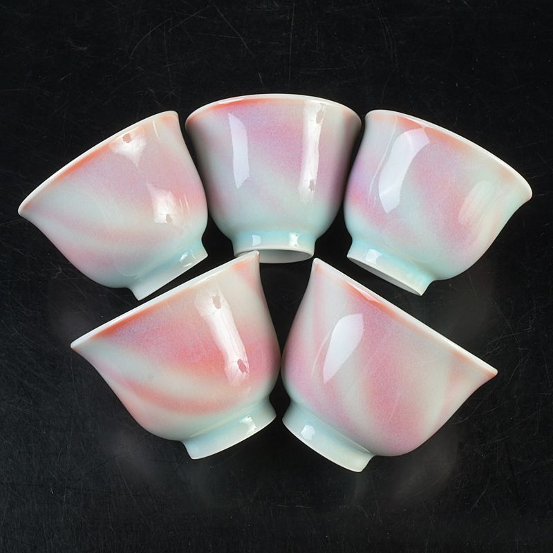 煎茶道具 有田焼 庄村健作 紅染 煎茶碗揃 五客 共箱 V S584 - メルカリ