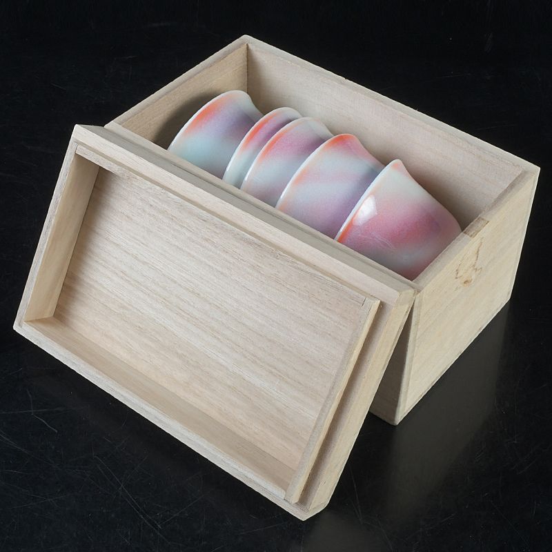 煎茶道具 有田焼 庄村健作 紅染 煎茶碗揃 五客 共箱 V S584 - メルカリ