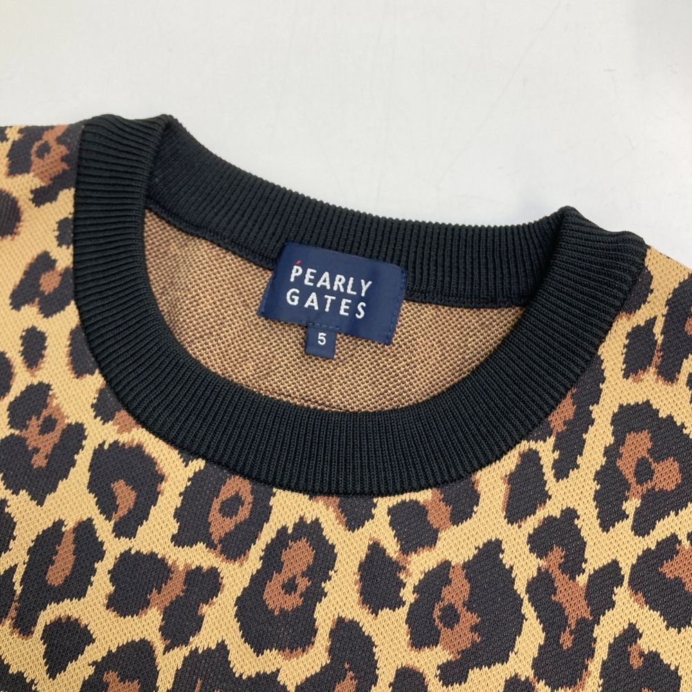 サイズ：5 PEARLY GATES パーリーゲイツ 長袖ニットセーター ヒョウ
