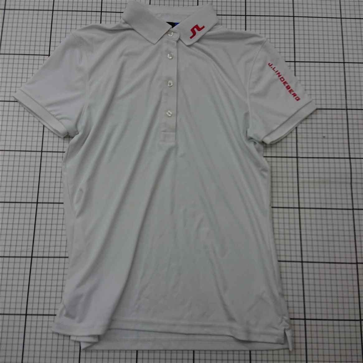 ◇ ⊂ ジェイリンドバーグ J.LINDEBERG ポロシャツ ホワイト系 Lサイズ