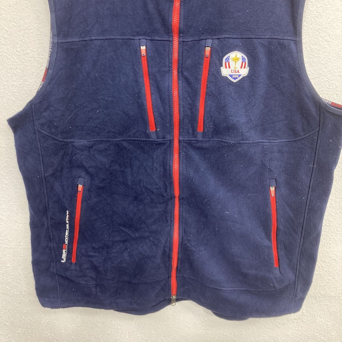 RLX フリースベスト 2XL ネイビー ラルフローレン ジップアップ ダブル