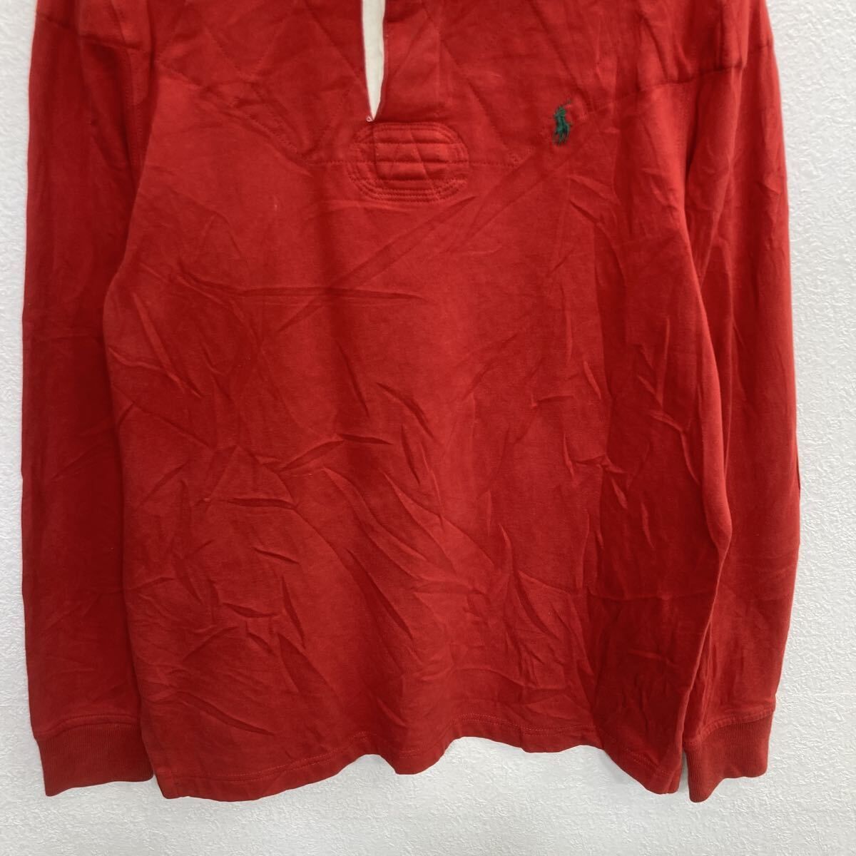 90s Polo Ralph Lauren 長袖 ラガーシャツ M レッド ポロラルフ