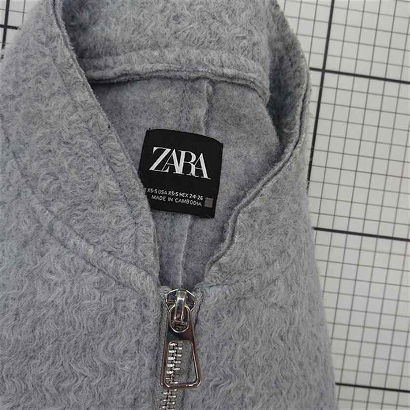 グレー ウール ジップアップジャケット M ZARA グレー ウール ジップアップジャケット M ZARA - メルカリ