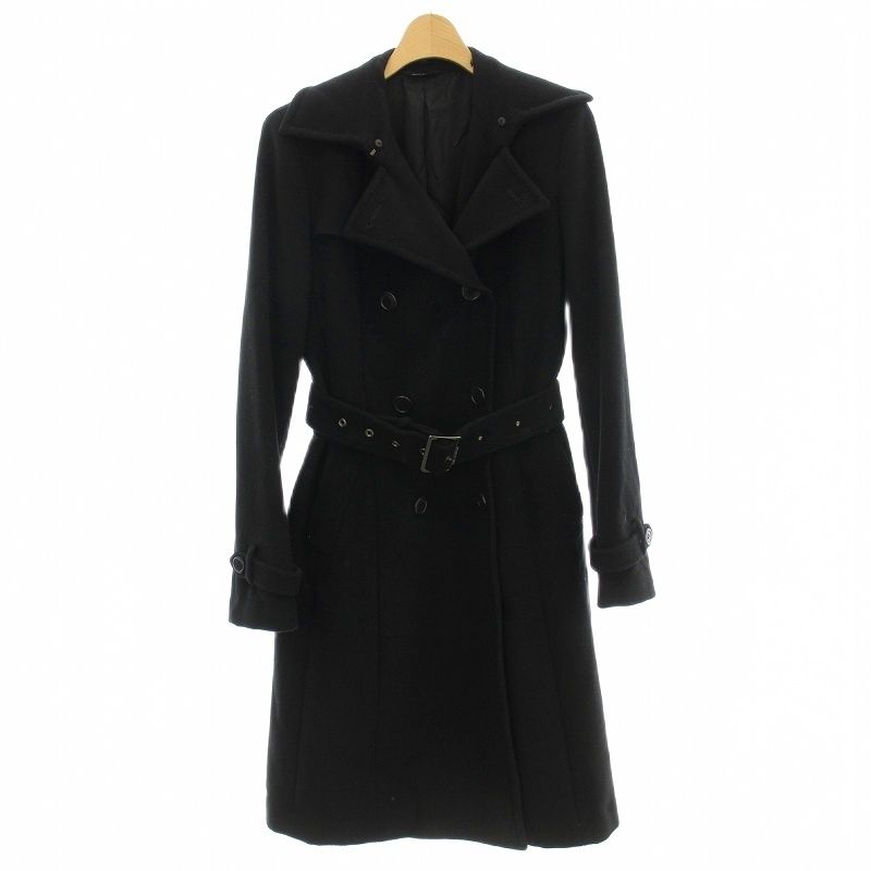 COMME CA DU MODEコムサデモードカシミヤ100%黒ロングコート コムサデモード COMME CA DU MODE カシミヤ100% ダブル ロングコート 9