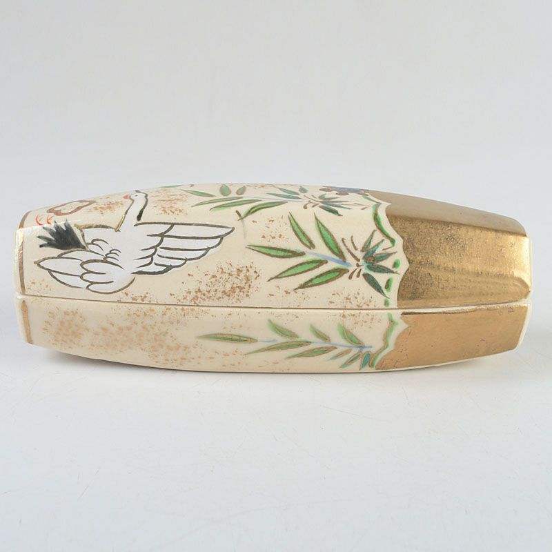 茶道具 京焼 岩倉窯 色絵鶴亀文 ぶりぶり香合 共箱 C S596 - メルカリ