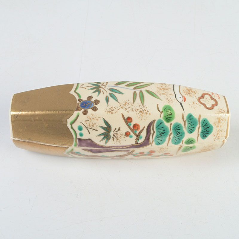 茶道具 京焼 岩倉窯 色絵鶴亀文 ぶりぶり香合 共箱 C S596 - メルカリ