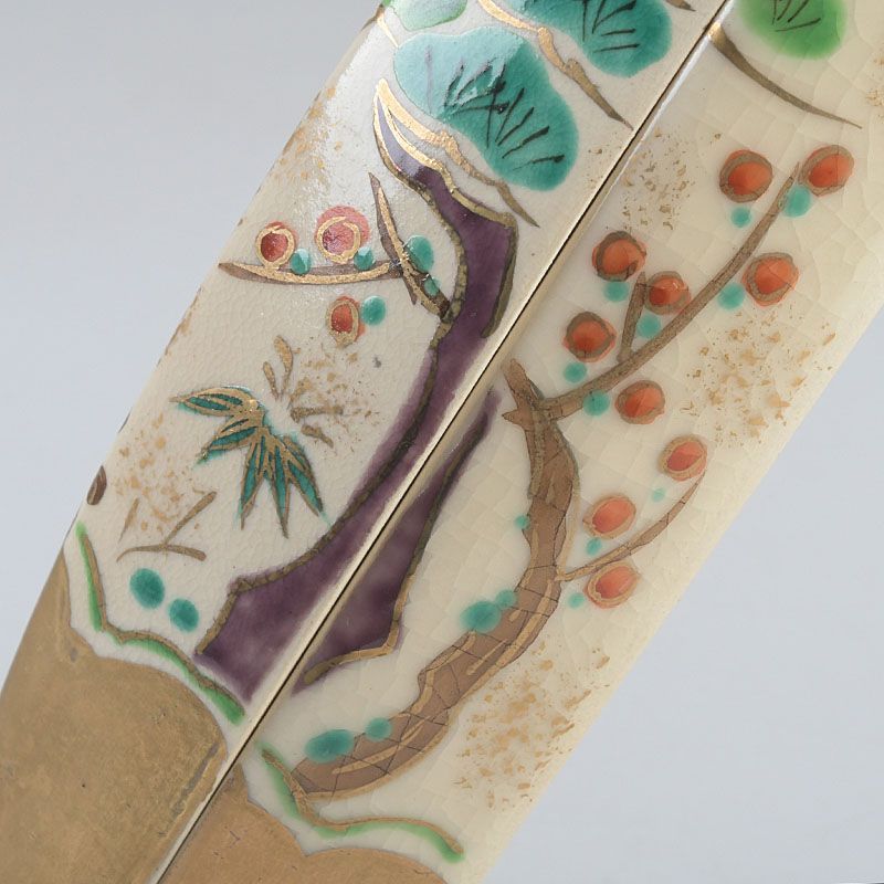 茶道具 京焼 岩倉窯 色絵鶴亀文 ぶりぶり香合 共箱 C S596 - メルカリ