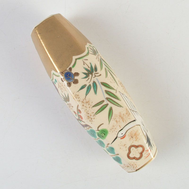 茶道具 京焼 岩倉窯 色絵鶴亀文 ぶりぶり香合 共箱 C S596 - メルカリ