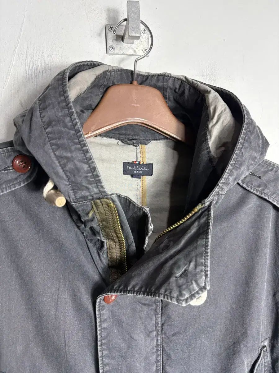 ポール・スミス グレー デニム ウォッシュド マウンテンパーカー