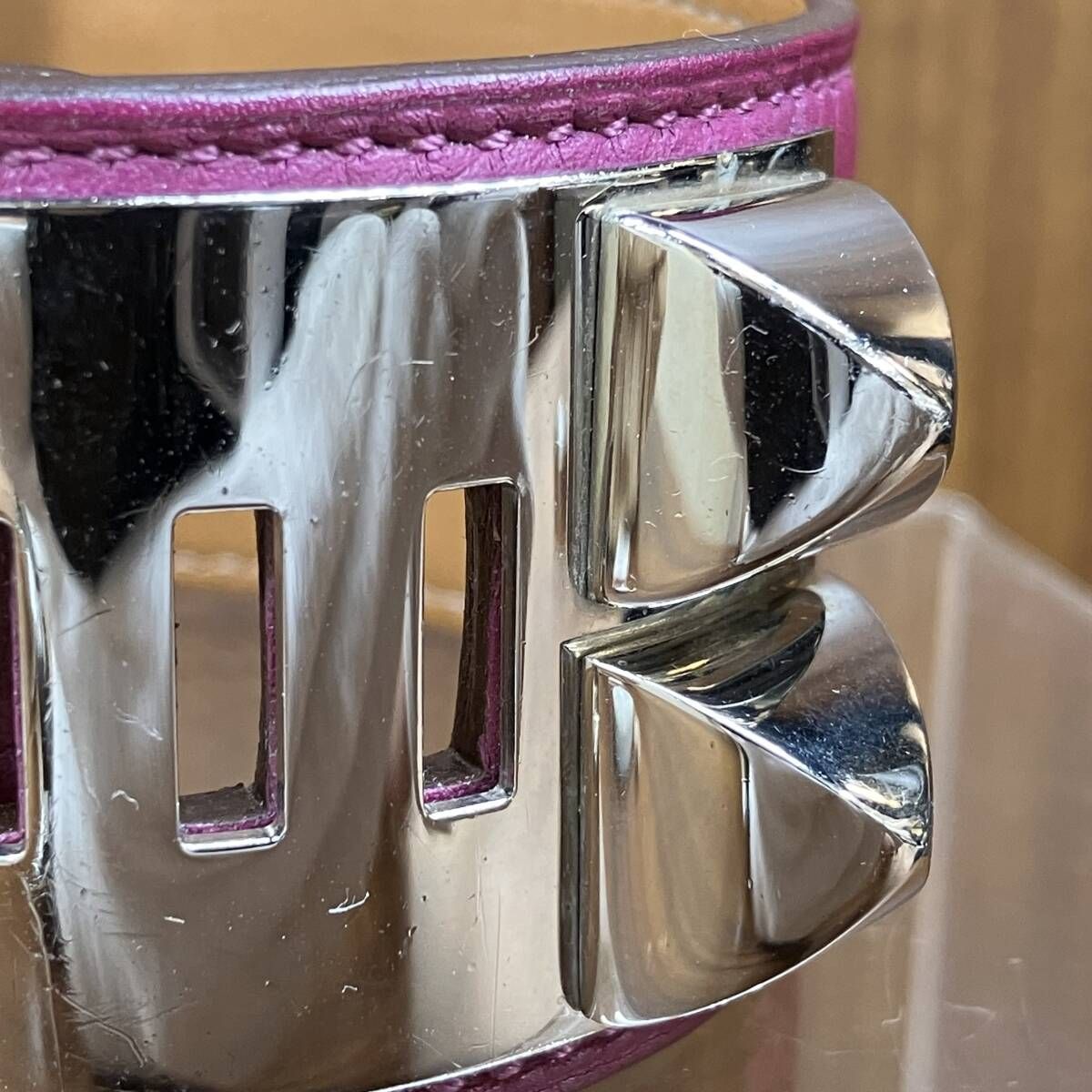 エルメス HERMES コリエ・ド・シアン バングル レザー パープル - メルカリ