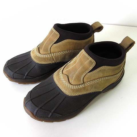 エルエルビーン L BEAN ブーツ ストーム チェイサー スリップ オン シューズ 防水 アウトドア ラバー 本革 スエード レザー US 7 ブラウン こげ茶色 24 0 cm くつ 靴