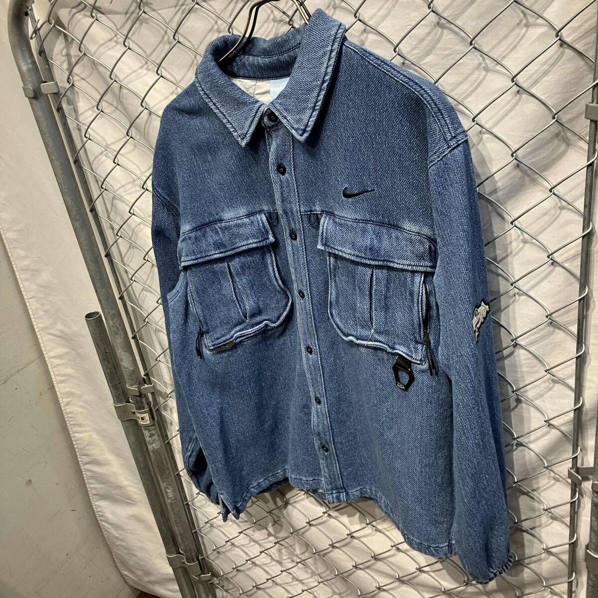 NIKE×NOCTA ジャケット OPAL BUTTON DOWN DENIM TOP S ブルー ナイキ 