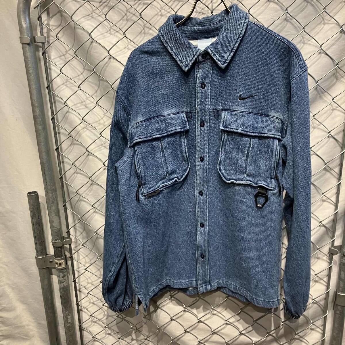 NIKE×NOCTA ジャケット OPAL BUTTON DOWN DENIM TOP S ブルー ナイキ
