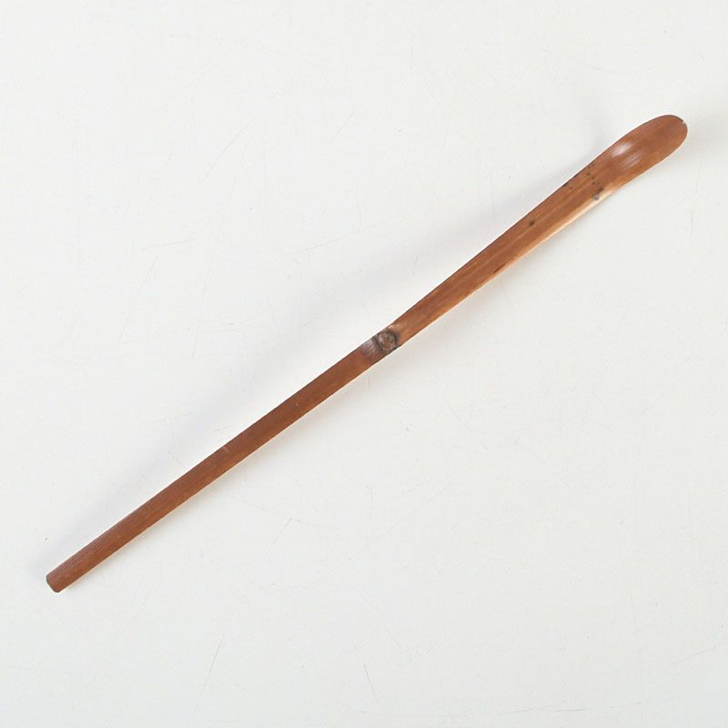 茶道具 吉田高仙作 茶杓 銘「春霞」 紫野 長谷川寛州書付 共筒共箱 C