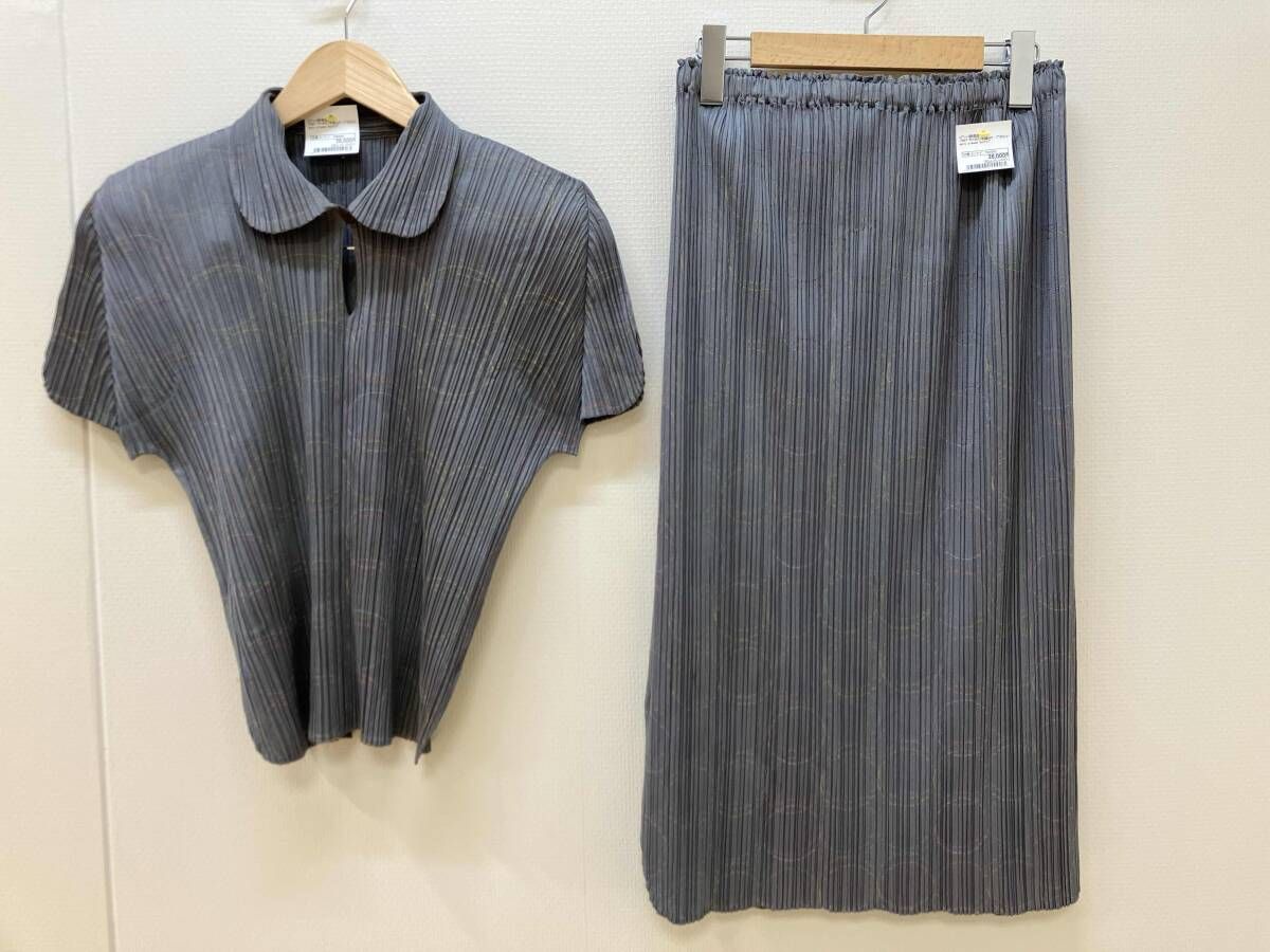 ISSEY MIYAKE プリーツブラウス サイズL ポリエステル　グレー PLEATS PLEASE ISSEY MIYAKE プリーツプリーズイッセイミヤケ ブラウス