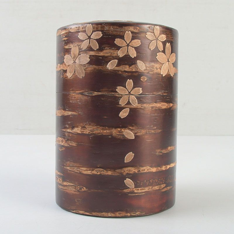 茶道具　樺細工　桜皮細工　茶筒　茶箕セット　共箱　V　5772 茶道具 樺細工 桜皮細工 茶筒 茶箕セット 共箱 V S601 - メルカリ