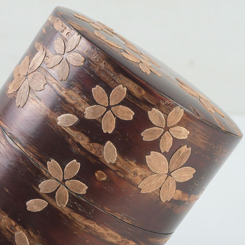 茶道具 樺細工 桜皮細工 茶筒 茶箕セット 共箱 V S601 - メルカリ