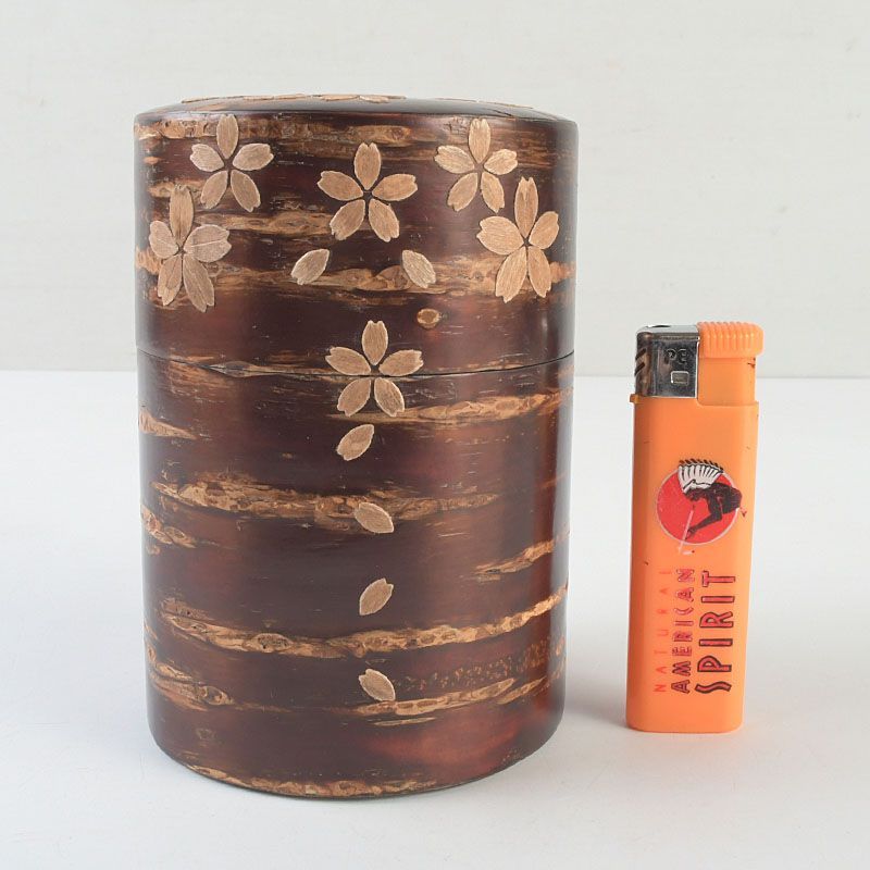 茶道具 樺細工 桜皮細工 茶筒 茶箕セット 共箱 V S601 - メルカリ
