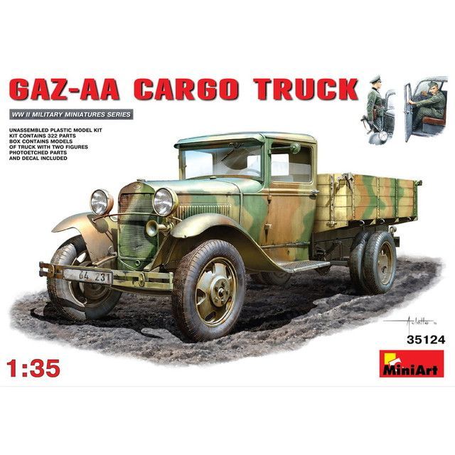 新品 ミニアート 1/35 WW.II ドイツ軍 GAZ-AA カーゴトラック 鹵獲車 フィギュア2体付属 プラモデル MA35124 [佐川急便]