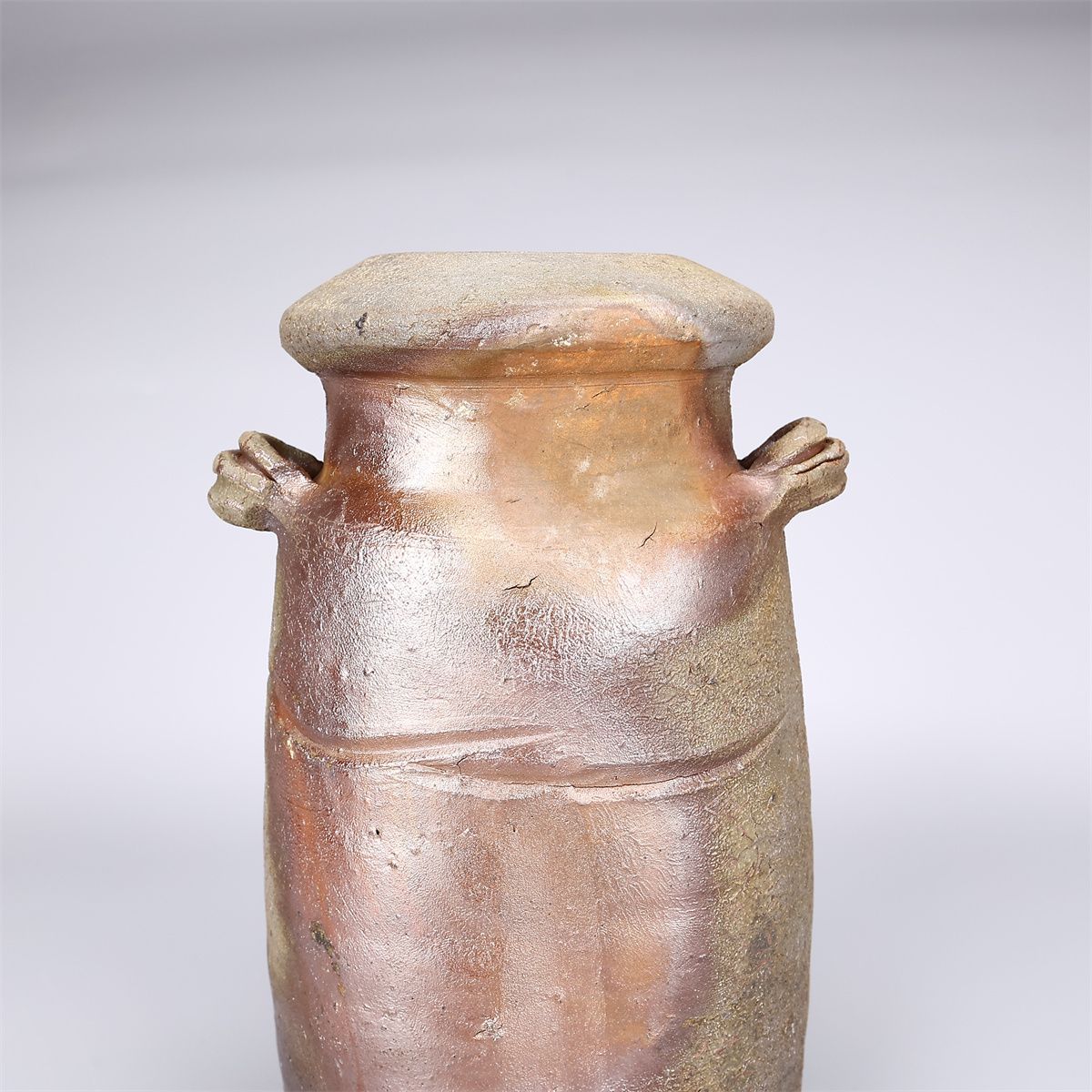 人間国宝 【金重陶陽】作 備前 水指 花入／共箱付 美品Sg！CN526