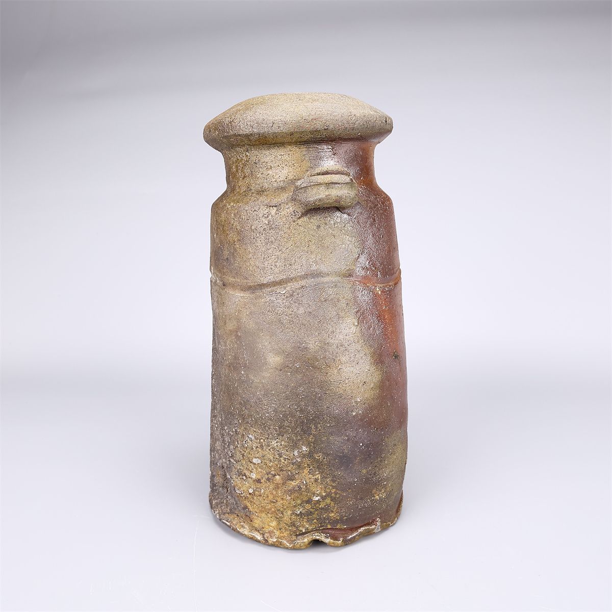 人間国宝 【金重陶陽】作 備前 水指 花入／共箱付 美品Sg！CN526