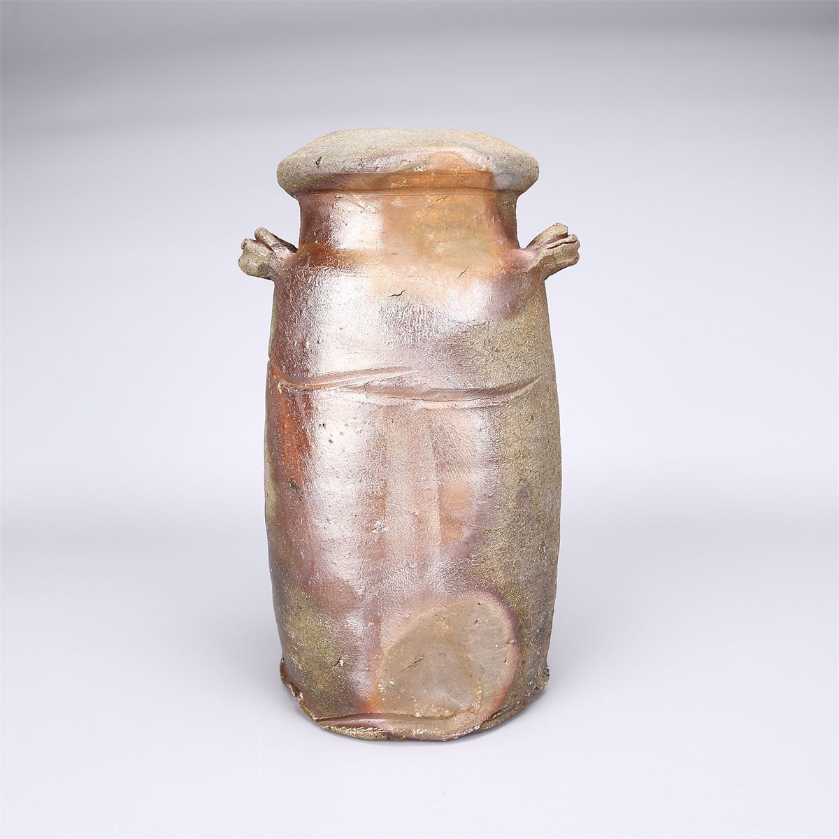 人間国宝 【金重陶陽】作 備前 水指 花入／共箱付 美品Sg！CN526