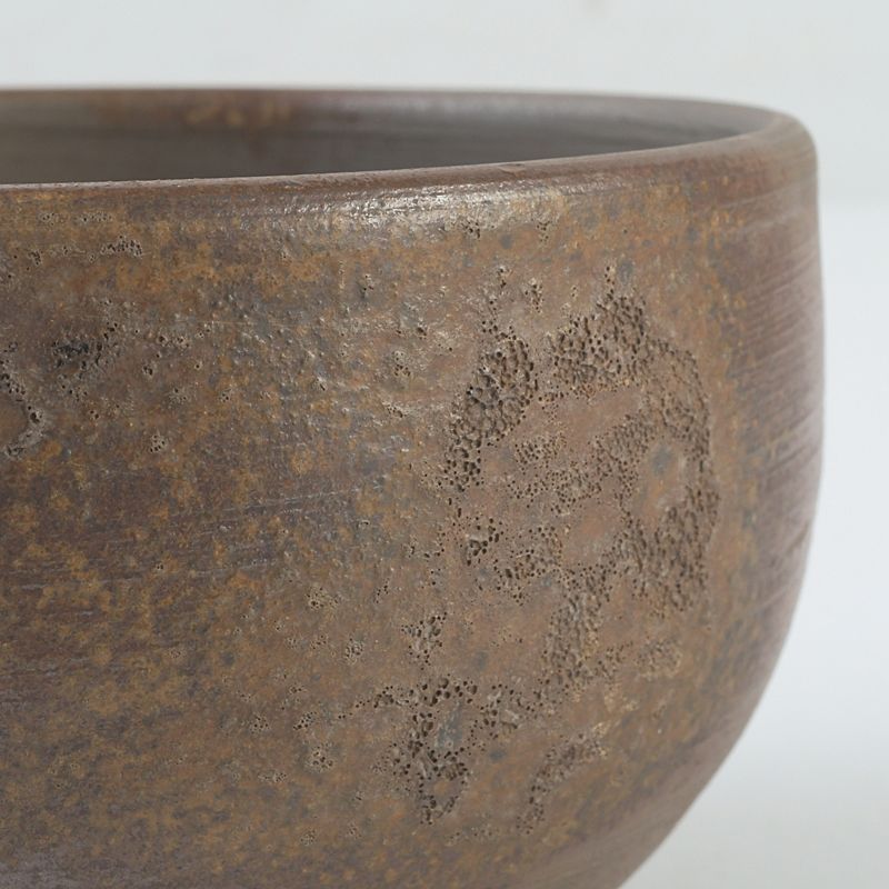 人間国宝 金重陶陽作 分銅印 伊部焼 抹茶碗 潮香庵陶秀 識布識箱 N