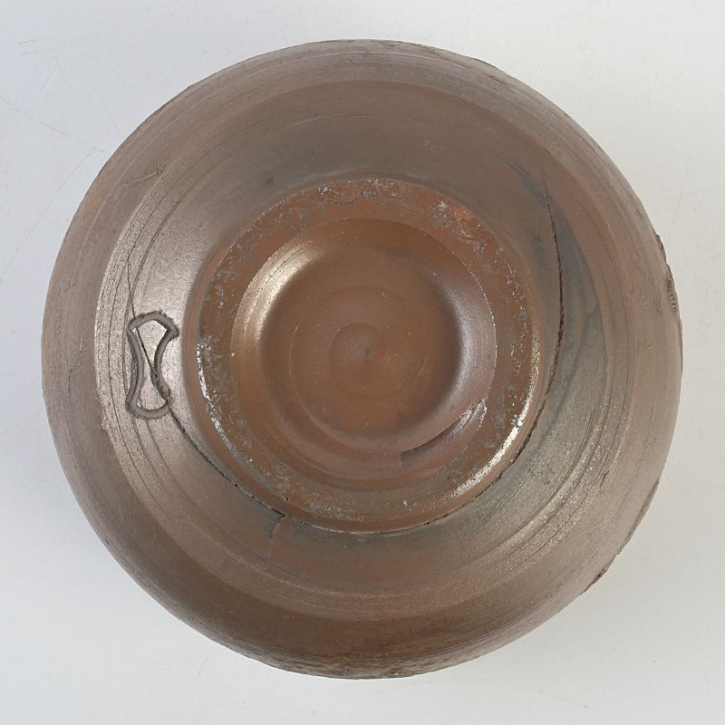 人間国宝 金重陶陽作 分銅印 伊部焼 抹茶碗 潮香庵陶秀 識布識箱 N