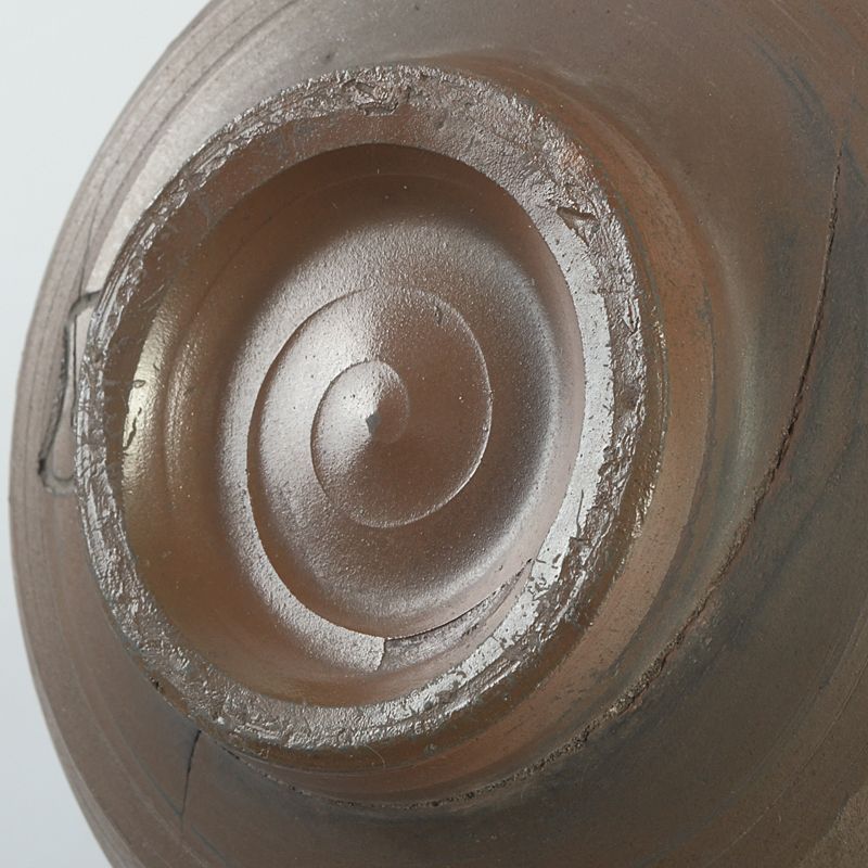 人間国宝 金重陶陽作 分銅印 伊部焼 抹茶碗 潮香庵陶秀 識布識箱 N