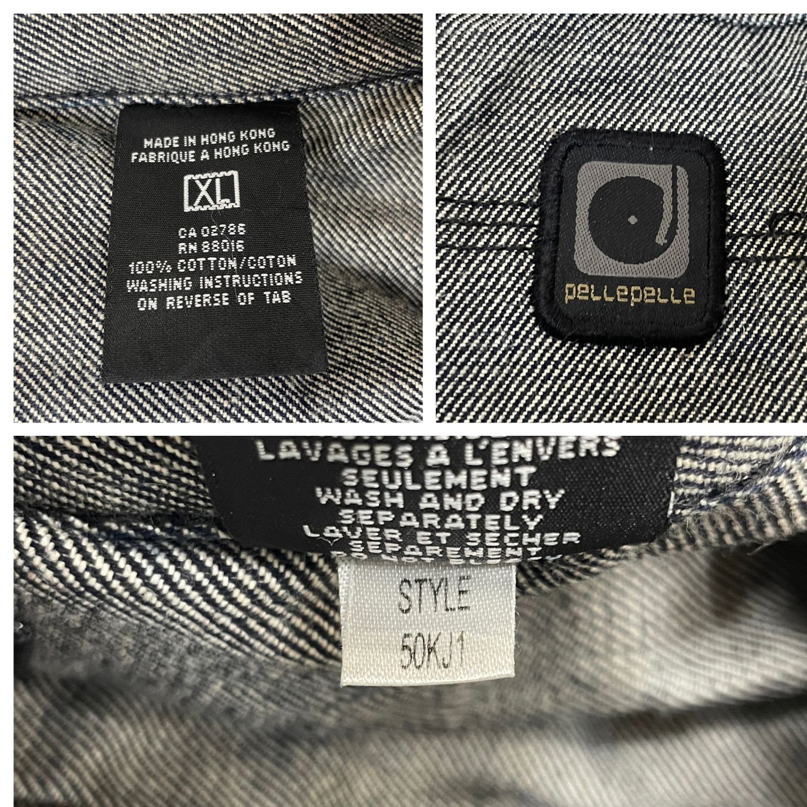 Pelle Pelle (ペレペレ) デニムジャケット Gジャン 00s 古着 XL