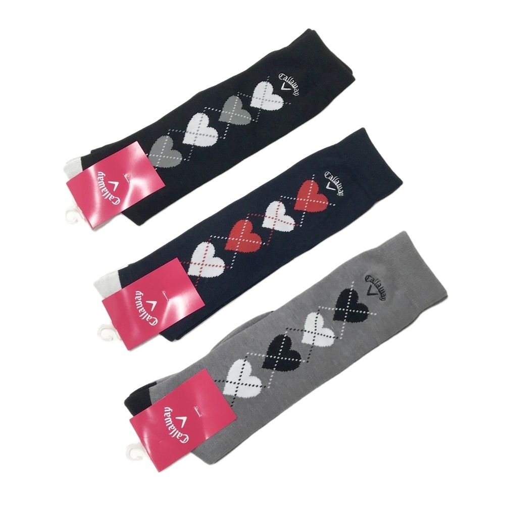 CALLAWAY キャロウェイ ハイソックス 3点セット ハート アーガイル柄