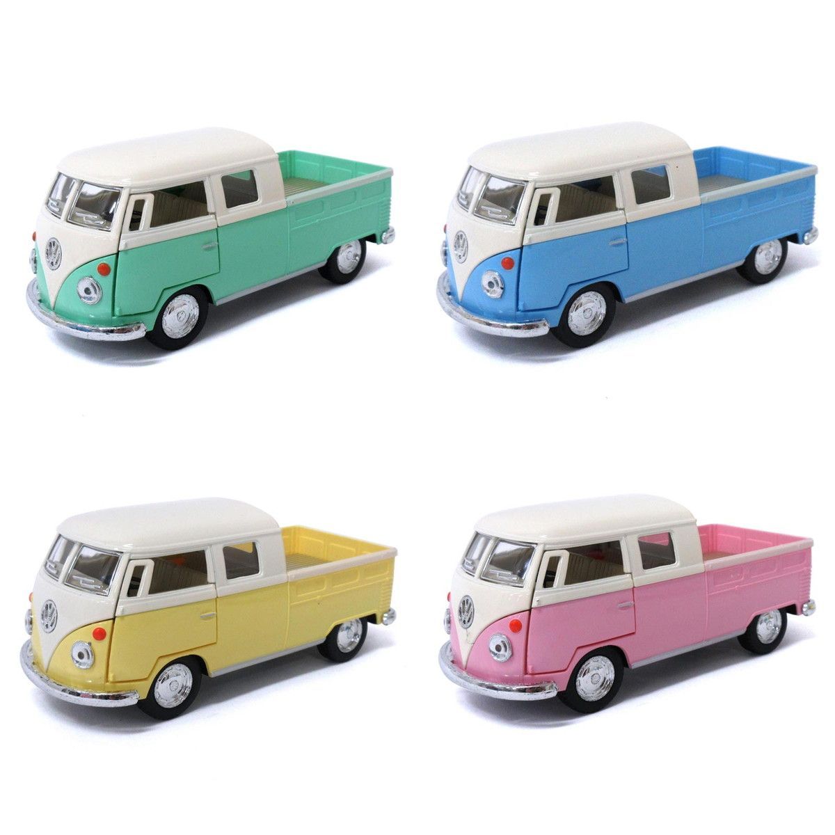 KiNSMART キンスマート プルバックミニカー 1 34 1963 ワーゲンバス Wキャブピックアップ パステルカラー アソート 入りBOX 201 701