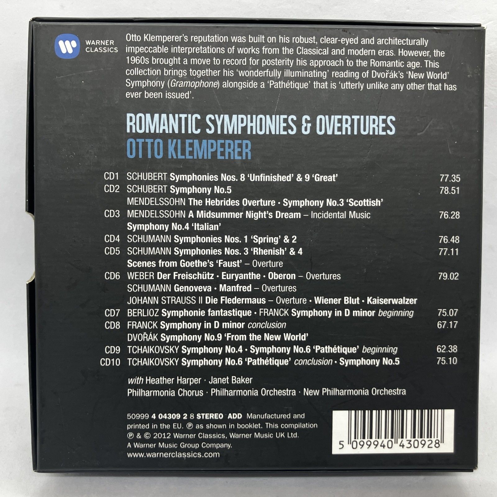 ☆クレンペラー / ロマン派：交響曲&序曲集 (10CD) 9994043092 OTTO