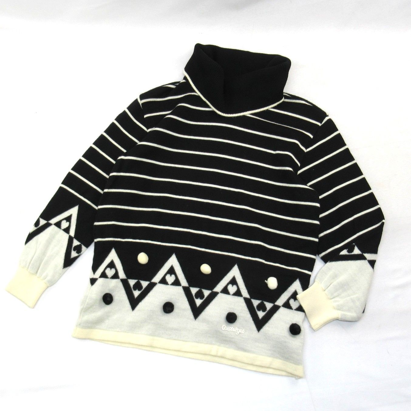 K0114001）courrèges クレージュ タートルネックセーター ニット y2k