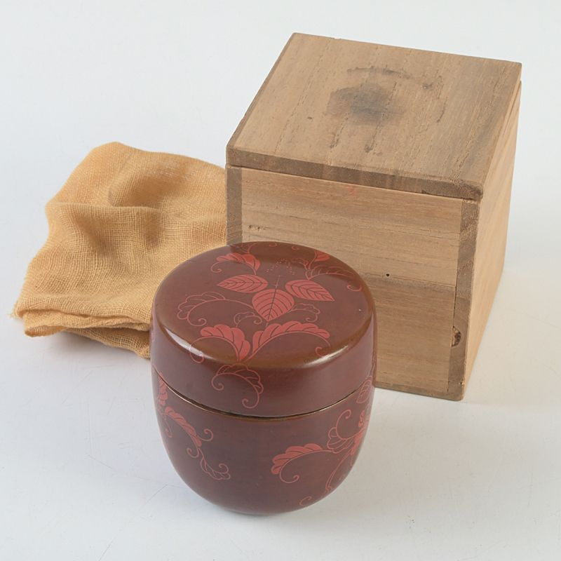 茶道具 朱塗 花文 茶入 時代箱 V S610 - メルカリ