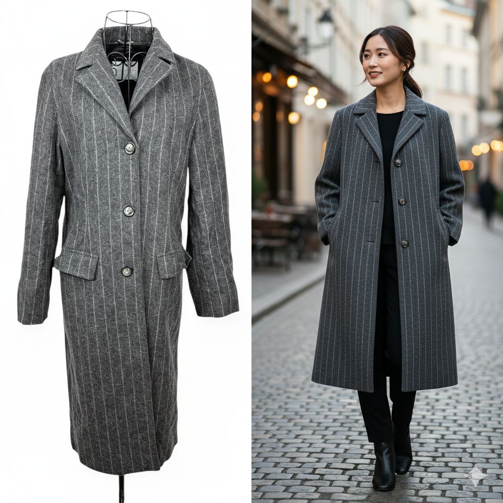 高級 イタリア製 MAXMARA ストライプ ウール スーツ 40 マックスマーラ