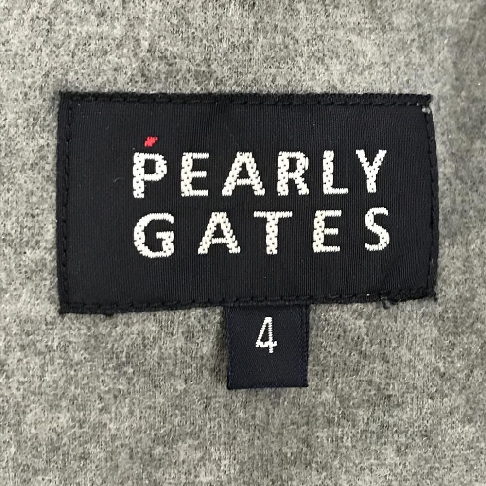 美品】パーリーゲイツ ジップパーカー グレー×オレンジ 起毛 ロゴ