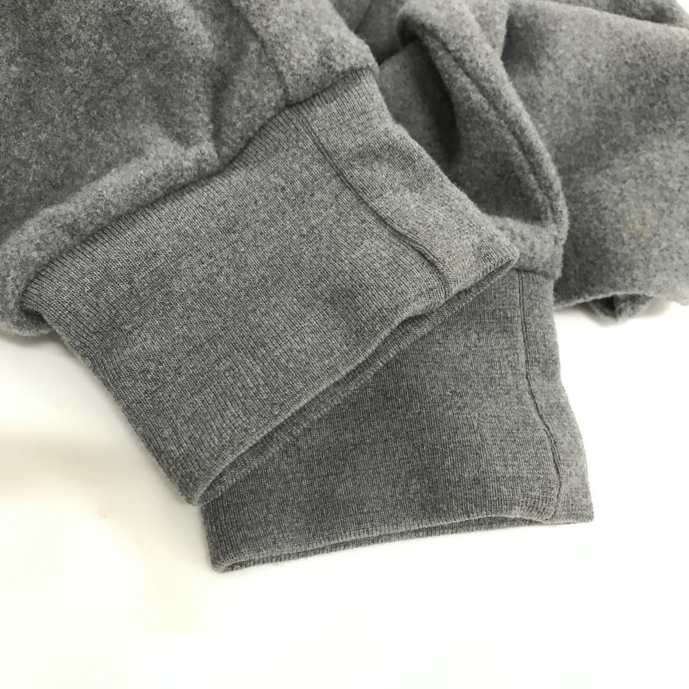 美品】パーリーゲイツ ジップパーカー グレー×オレンジ 起毛 ロゴ