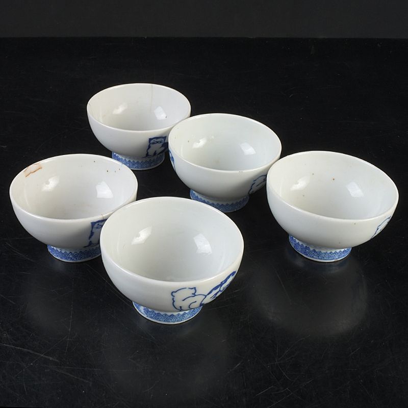煎茶道具 大日本沢田製 染付 猫文 煎茶碗 5客 まとめて N S612 - メルカリ